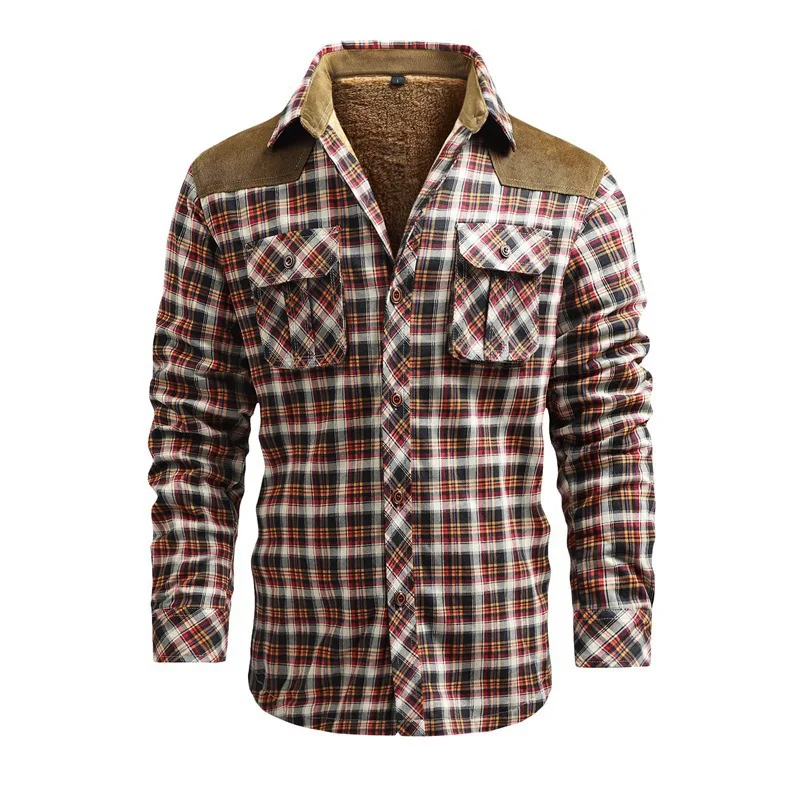 Flannel Shirt Lined - Mannen Winter Casual Shirts Jassen Fleece