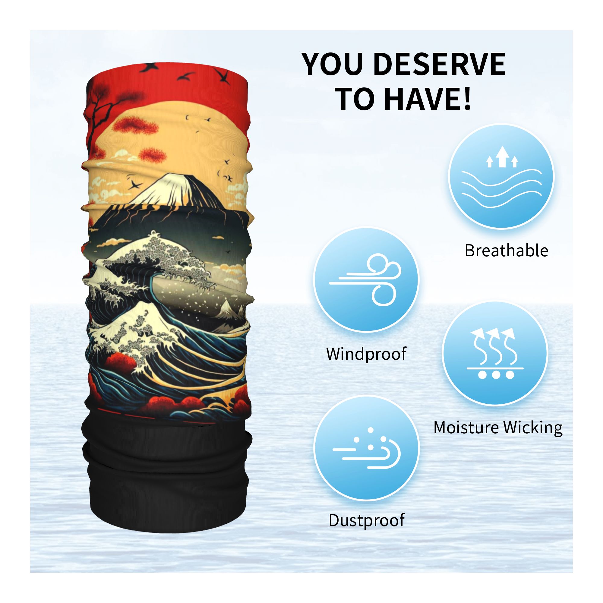 The Great Wave off Kanagawa Ba - Neck Gaiter Fleece recensie en prijs