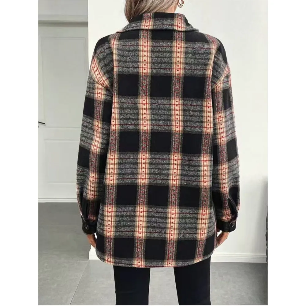 Herfst Winter Damesmode Sherpa - Flannel Shirt Lined recensie en prijs